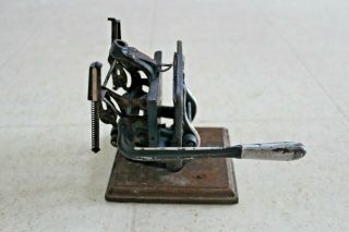 Small Antique Cast Iron Business Card Printing Press Vintage Rare