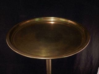Antique Petite Solid Brass Pedestal Table 20.  5 