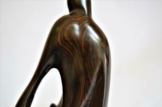 VINTAGE MODERNIST ABSTRACT Henry Moore Style SEATED FEMALE WOOD SCULPTURE 5