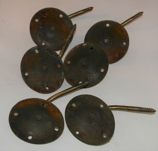 6 Antique Hand/Foot/Bar Railing Mounts - Cast Iron & Brass 3