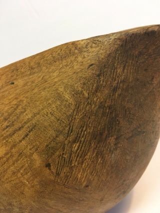 Turned Wood Bowl Planter Vintage Modern & Primitive Folk Handmade Wooden 6