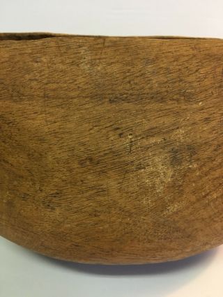 Turned Wood Bowl Planter Vintage Modern & Primitive Folk Handmade Wooden 7