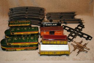 Vintage Marx Tin Wind Up Trainset Seaboard Air Lines Locomotive Sinclair Wyandot
