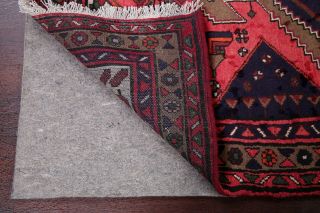 Vintage Geometric Hamedan Persian Tribal Area Rug CORAL RED Oriental WOOL 3 ' x5 ' 9