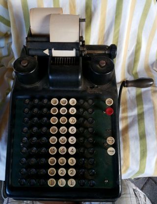 Burroughs Hand Crank Portable Adding Machine Vintage