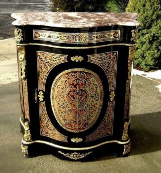 In 10 Weeks Quality Black Marble Top Louis Xiv Style Boulle Commode
