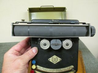 ANTIQUE 1920 ' S GERMAN GUNDKA MW INDEX TYPEWRITER 12009 w/ CASE Childs Toy 9