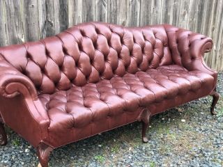 vintage cabot wrenn tiffany tufted leather chesterfield sofa 3