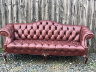 vintage cabot wrenn tiffany tufted leather chesterfield sofa 4