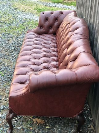 vintage cabot wrenn tiffany tufted leather chesterfield sofa 6