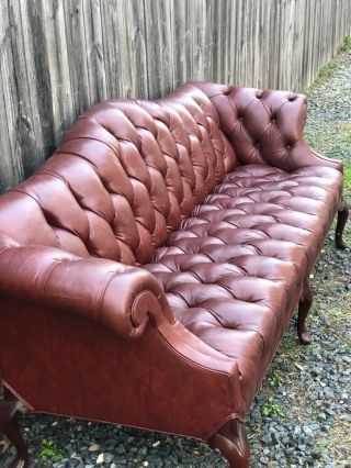 vintage cabot wrenn tiffany tufted leather chesterfield sofa 7