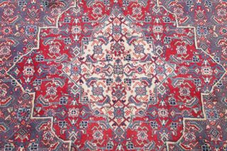 Geometric Classic Oriental Hand - Knotted 10 x 13 Wool Area Rug Carpet Blue 11