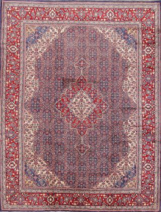 Geometric Classic Oriental Hand - Knotted 10 X 13 Wool Area Rug Carpet Blue