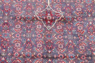 Geometric Classic Oriental Hand - Knotted 10 x 13 Wool Area Rug Carpet Blue 9