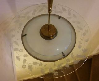 Mid Century Fontana Arte Italian Pendant Light Chandelier circa 1950s 6