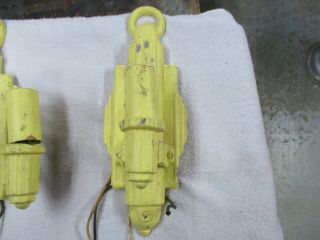 Vintage 3 Matching Art Deco 1930 Wall Sconce Light Fixtures electrolier 4