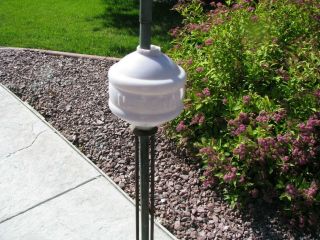 White Milk Glass Belted National Old Lightning Rod Ball