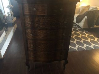 Antique Vintage Tiger Oak Dresser with Mirror oak 3