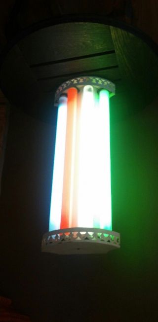 Antique/VTG Art Deco 4 Bulb Shop/Industrial Ceiling Fluorescent Light Fixture 5