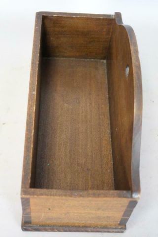 A FINE 18TH C PENNSYLVANIA HANGING CANDLE OR WALL BOX TOMBSTONE CREST IN WALNUT 12