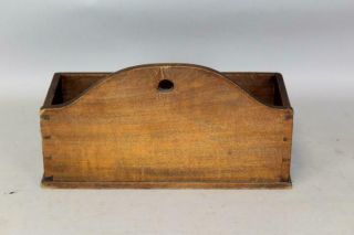 A FINE 18TH C PENNSYLVANIA HANGING CANDLE OR WALL BOX TOMBSTONE CREST IN WALNUT 8