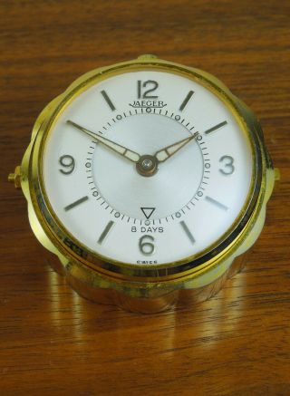 Fine Mcm Jaeger,  Swiss Gilt - Brass Desk Memovox Alarm Clock 8 - Day 15 - Jewel $325,