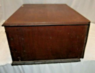 Antique 1800s Clark ' s O.  N.  T.  Spool Cotton Table Top Red Glass 3 Drawer Cabinet 9