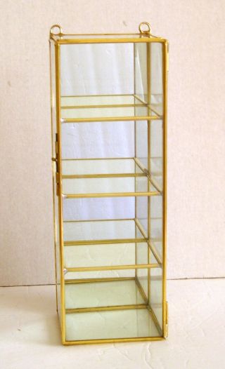 Glass & Brass Small Curio Display Cabinet 12 " X 4 "