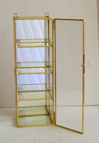 Glass & Brass Small Curio Display Cabinet 12 