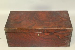 19th C Document Box In Quarter Sawn Oak Delicate Dovetails And Old Surface
