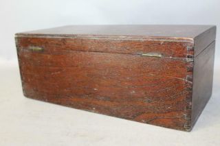 19TH C DOCUMENT BOX IN QUARTER SAWN OAK DELICATE DOVETAILS AND OLD SURFACE 8