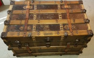 Frank Lohr Steamer Trunk Made In Freeport,  Il 519 34