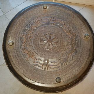40,  yr old Bronze Chinese Dragon Rain Drum 22 