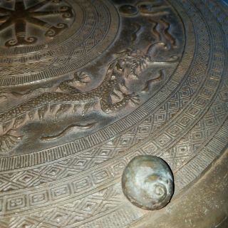 40,  yr old Bronze Chinese Dragon Rain Drum 22 