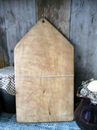 Antique Wood Bread Board Surface with Early Handmade Spoon 3