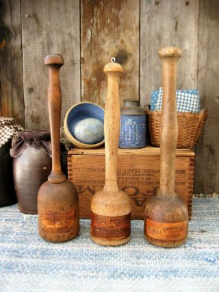 Antique Wood Bread Board Surface with Early Handmade Spoon 8