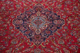 LARGE TRADITIONAL FLORAL ORIENTAL AREA RUG HAND - KNOTTED RED WOOL CARPET 10x14 4