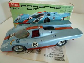 VINTAGE SCHUCO ELEKTRO 356 213 PORSCHE 917 GULF RACING BATTERY OPERATED 1970s 2