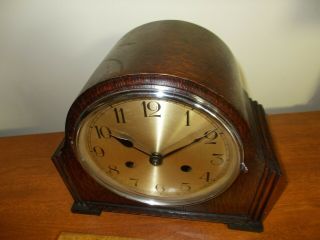 1930 ' s HALLER GERMAN 8 DAY ART DECO TAMBOUR TIME/STRIKE MANTEL CLOCK, 3