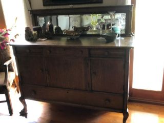 Ch021: American Buffet Sideboard With Mirror Local Pickup