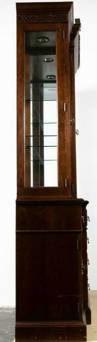 Stickley Chippendale Style Breakfront China Cabinet Fretwork Williamsburg Style 3