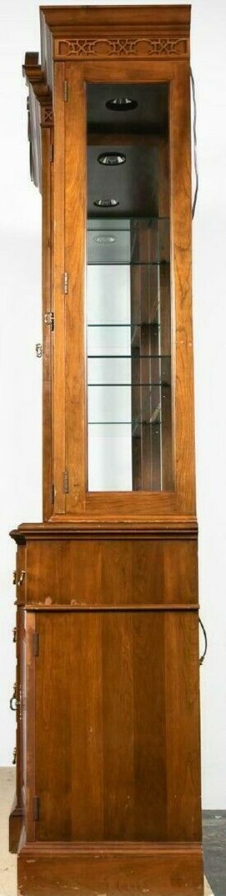Stickley Chippendale Style Breakfront China Cabinet Fretwork Williamsburg Style 5