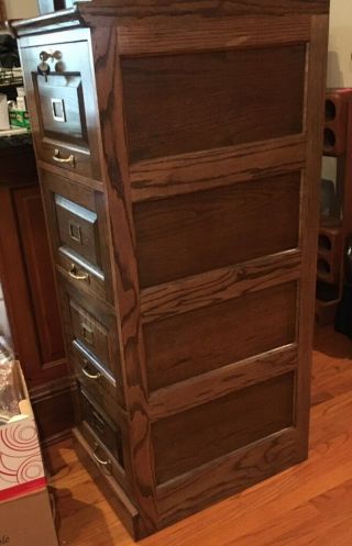 CH006: Oak Wood Letter Size 4 Drawer File Cabinet Local Pickup 2