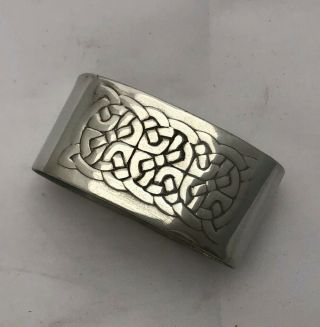 rare liberty & co tudric pewter celtic knot napkin ring by archibald knox 0935 8