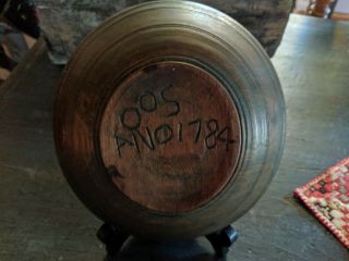 Antique 1784 Scandinavian Treenware Bowl Paint Norwegian Hand Turned Primitive