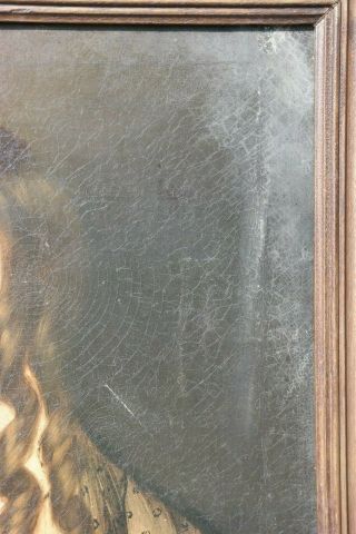 Ca.  1850 Antique 19thC VICTORIAN Era LADY PORTRAIT Ringlet Curls Old OIL PAINTING 7