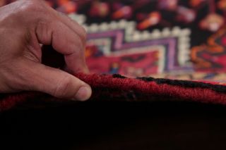 Geometric Tribal Zanjan Persian Area Rug hand - Knotted Oriental Wool Carpet 4x6 11