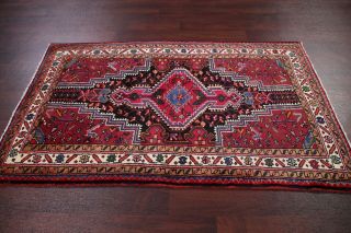 Geometric Tribal Zanjan Persian Area Rug hand - Knotted Oriental Wool Carpet 4x6 12