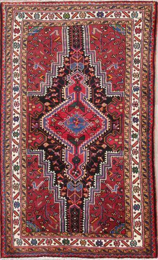 Geometric Tribal Zanjan Persian Area Rug hand - Knotted Oriental Wool Carpet 4x6 2