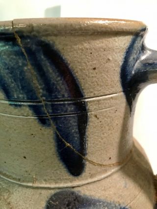 Antique Blue Decorated Stoneware Pitcher,  Virginia ? Pennselvania ? 2